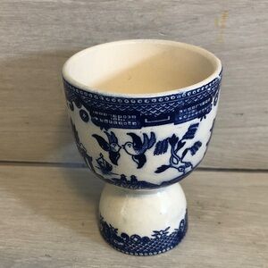 Vintage 40’s-50’s Blue Willow double egg cup Made in Japan